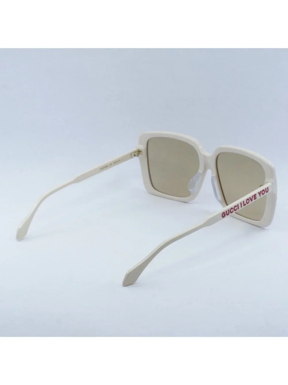 Gucci GG0567SAN 006 Women Sunglasses Ivory Square Frame, Brown Lenses